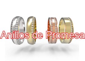 anillos de promesa de oro y plata